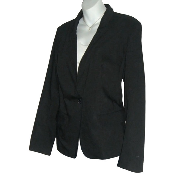 Lane Bryant Blazer Black Plus Size Modernist Business Work Prep Academia Jacket - Picture 3 of 11